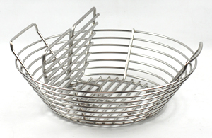 Ceramic Grill Store's Basket Divider placed on one-third side of the Classic Kick Ash Basket